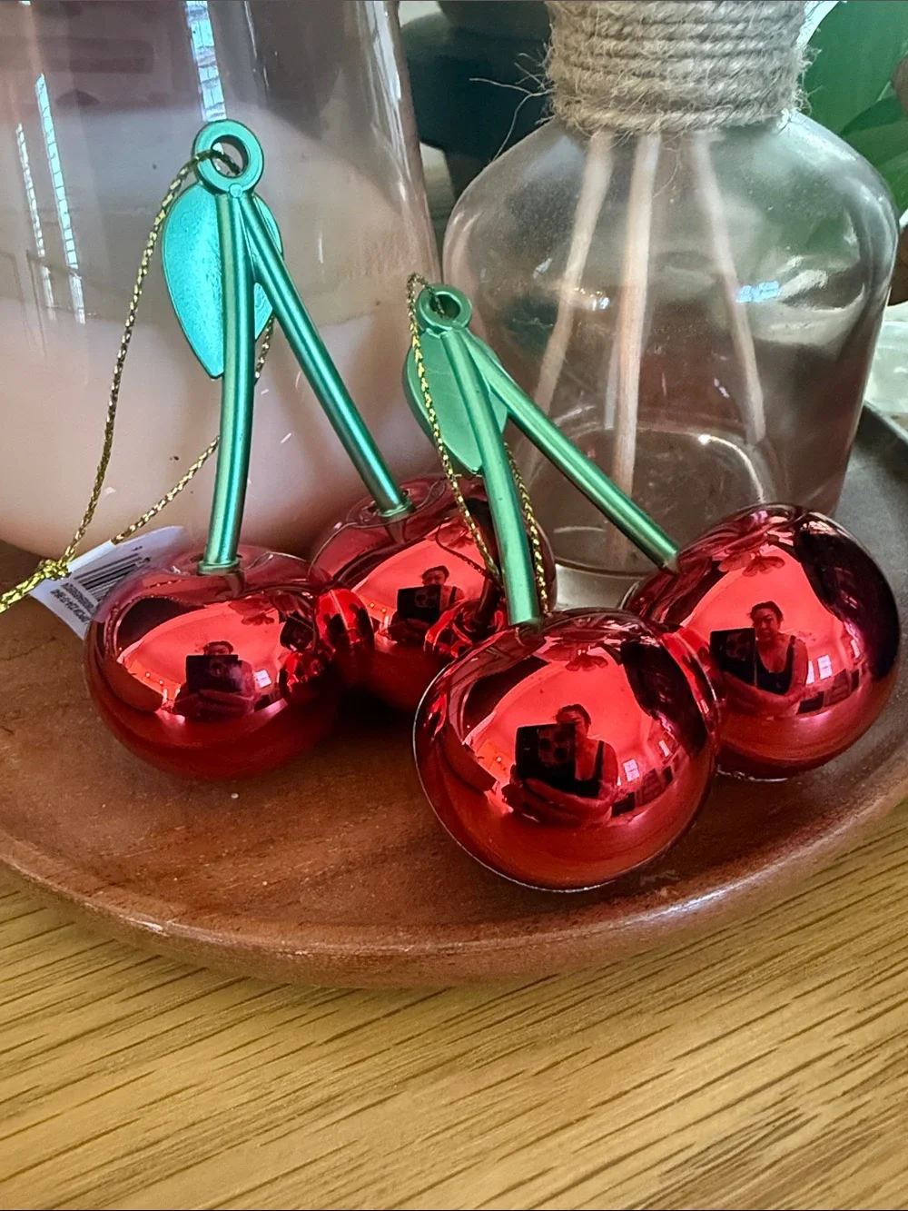 Target cherry ornaments 2 piece plastic